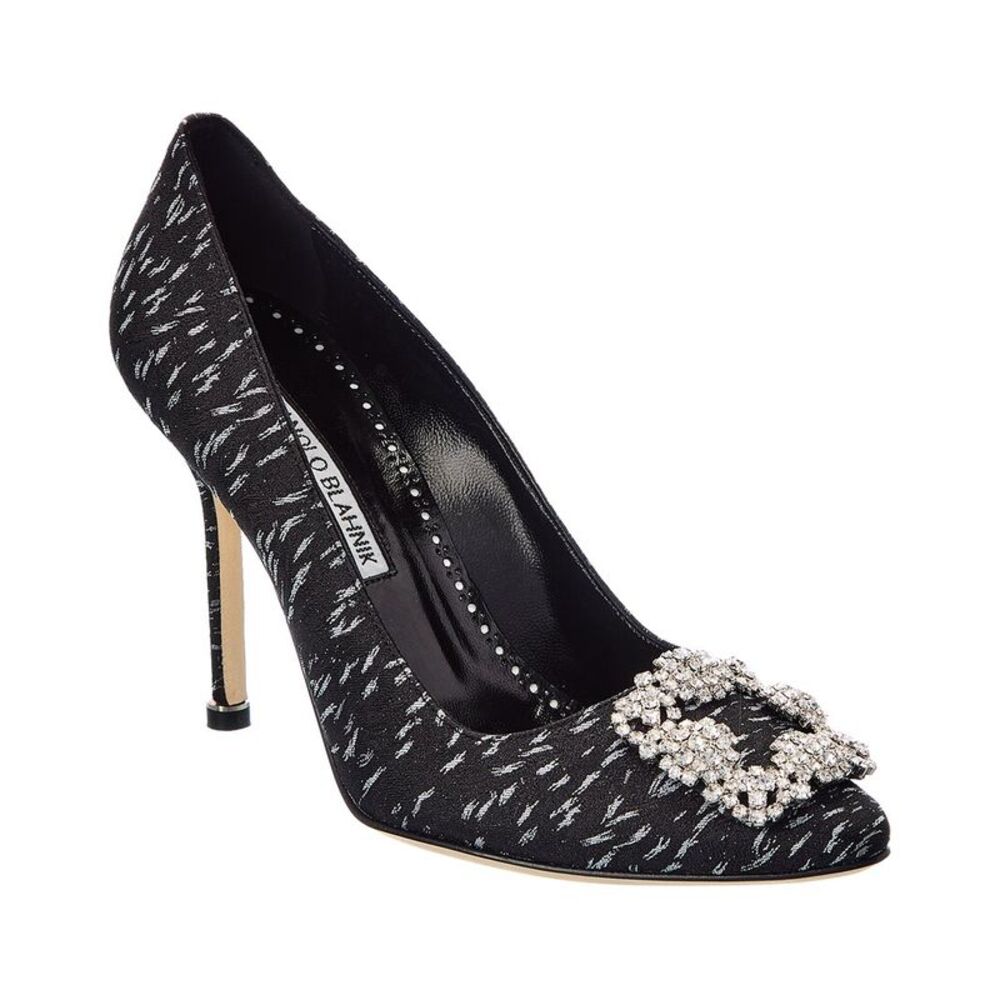 Manolo Blahnik Hangisi 105 Jacquard Pump, Black